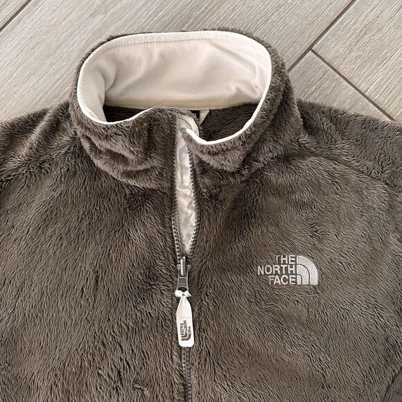 THE NORTH FACE Osito Fleece Jacket Womens MEDIUM Brown Borg Full Zip Fuzzy Coat - Picture 2 of 9